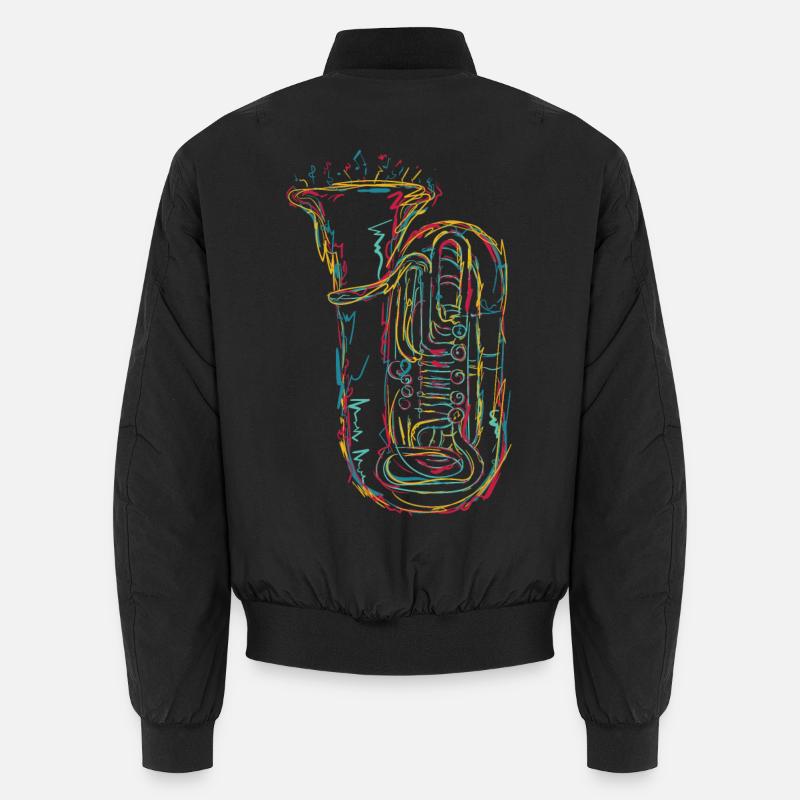 Tuba Sketch - Unisex Bomber Jacket - black
