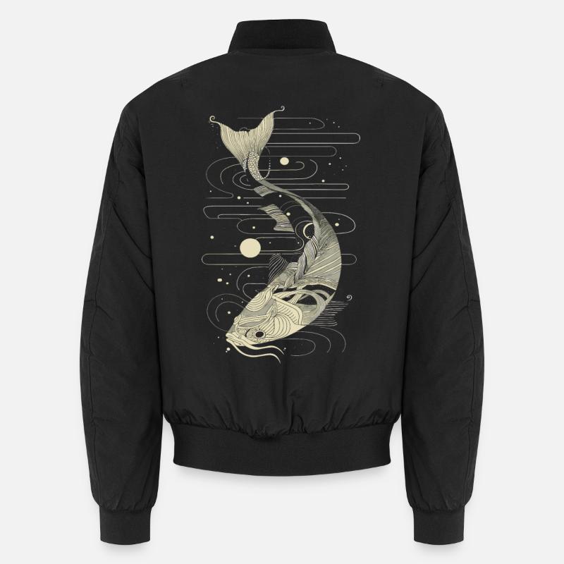 Fisch Grafik - Unisex Bomberjacke - Schwarz