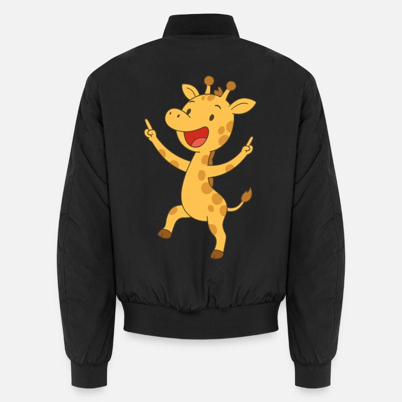 Gute-Laune-Giraffe - Unisex Bomberjacke - Schwarz