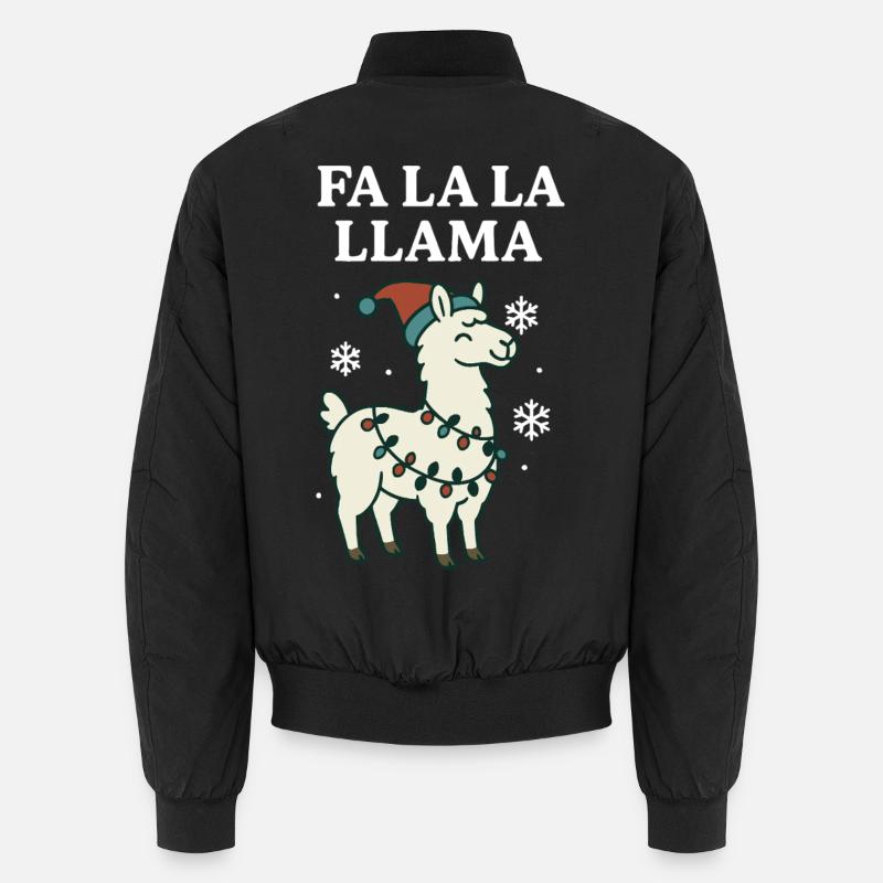Fa La La Llama Lustiger Weihnachtsmann Unisex Bomberjacke