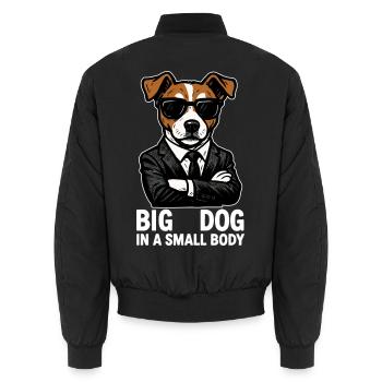 Jack Russell Terrier Anzug Chef Hund Geschenk - Unisex Bomberjacke - Schwarz - Hinten - AI Model Male 185 light (185cm)