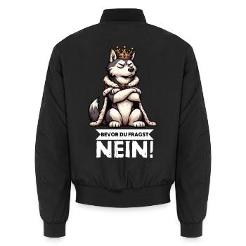 Bevor Du Fragst Husky Huskys Huskybesitzer  - Unisex Bomberjacke - Schwarz - Hinten - AI Model Male 185 light (185cm)