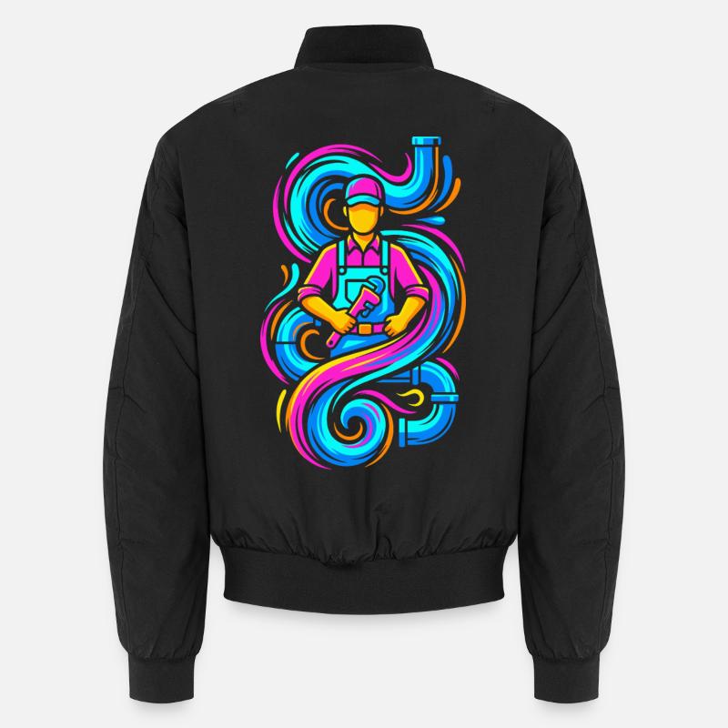 Klempner mit Schraubenschlüssel Unisex Bomberjacke