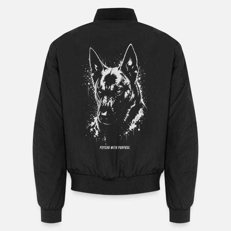 Malinois - Psycho with Purpose - Unisex Bomber Jacket - black