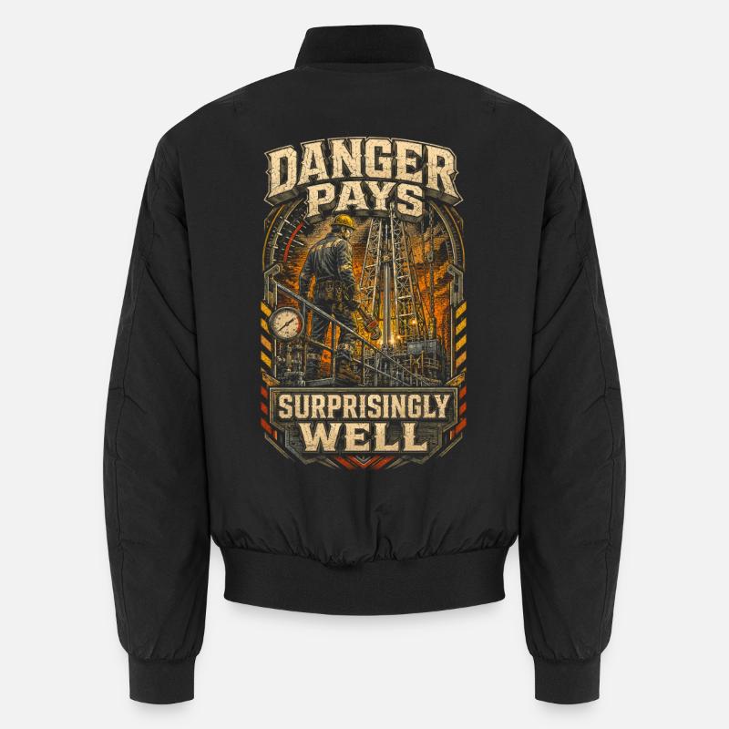 Oil rig rig worker - Unisex Bomber Jacket - black
