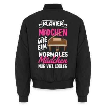 Piano Klavier Musiker Geschenk Geschenkidee - Unisex Bomberjacke - Schwarz - Hinten - AI Model Male 185 light (185cm)