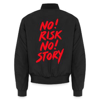 No risk no story - Unisex Bomberjacke - Schwarz - Hinten - AI Model Male 185 light (185cm)