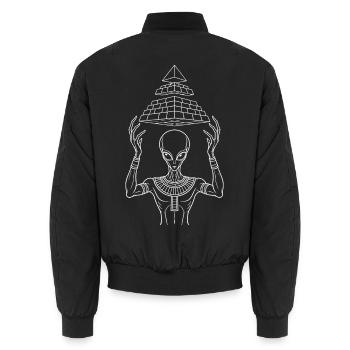 Alien-Pyramidenarchitekt - Unisex Bomberjacke - Schwarz - Hinten - AI Model Male 185 light (185cm)