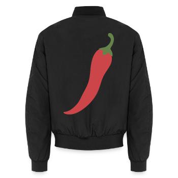 Chilischote Lebensmittel Illustration Geschenkidee - Unisex Bomberjacke - Schwarz - Hinten - AI Model Male 185 light (185cm)