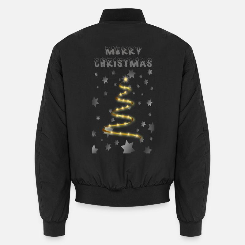 Golden Christmas Tree - Unisex Bomber Jacket - black