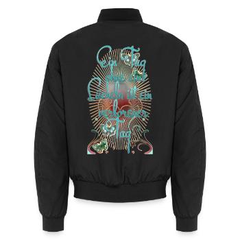 Butterfly without smile lost day emotion - Unisex Bomber Jacket - black - Back - AI Model Male 185 light (185cm)
