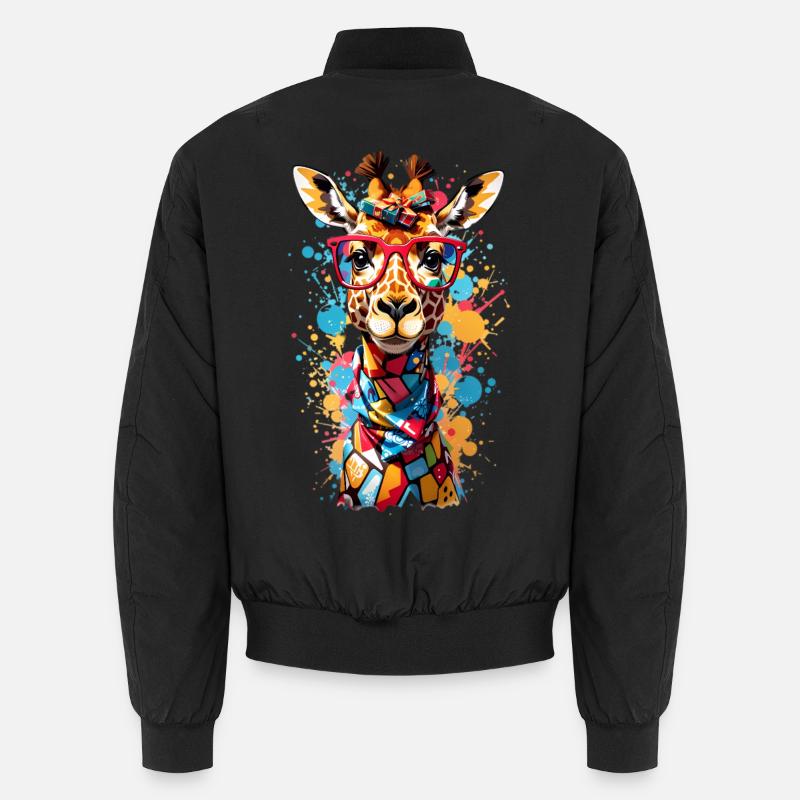 Girafe cool - Bomber unisexe - noir