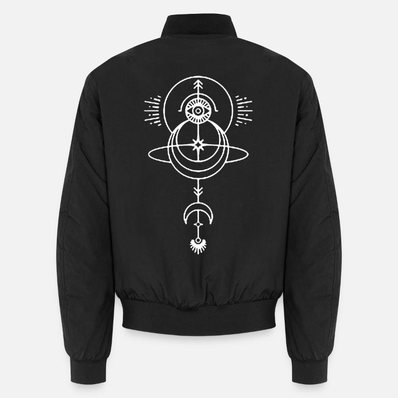 White Magic Symbol - Unisex Bomber Jacket - black