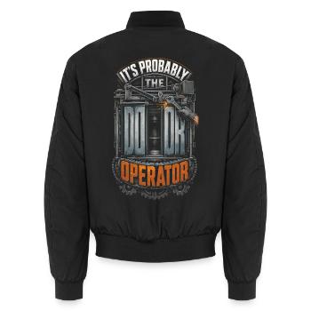 Aufzugsmonteur Its Probably The Door Operator - Unisex Bomberjacke - Schwarz - Hinten - AI Model Male 185 light (185cm)