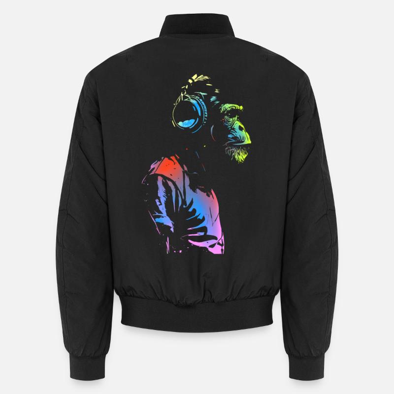 Affe mit Kopfhörern 🎧 Unisex Bomberjacke