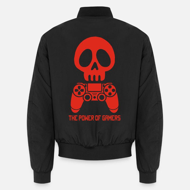 Red Gamer Skull Unisex Bomber Jacket