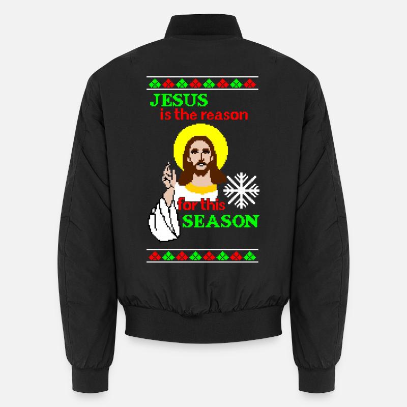 Jesus is the reason - Unisex Bomber Jacket - black