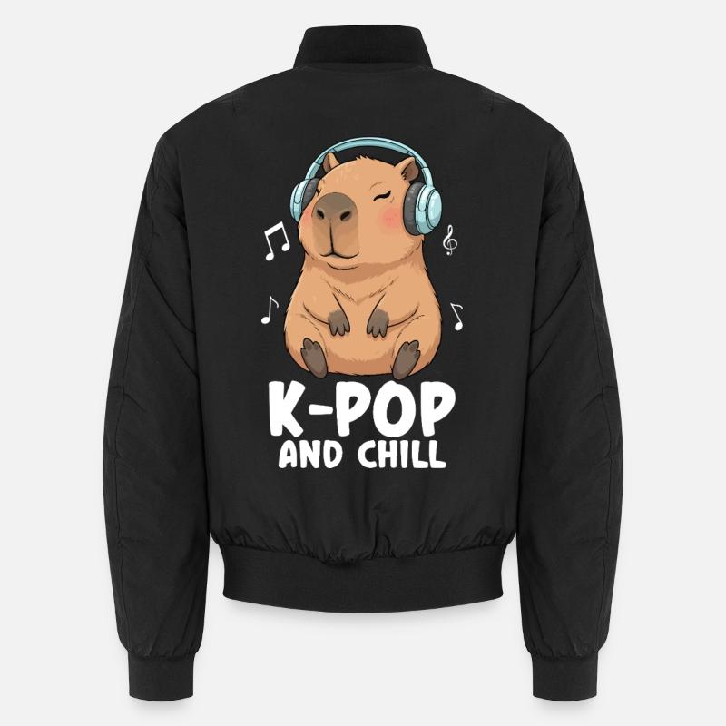 K Pop And Chill - Unisex Bomber Jacket - black