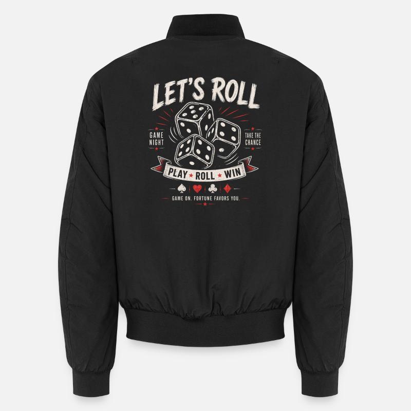 Let's Roll – Dice Game Night - Unisex Bomber Jacket - black