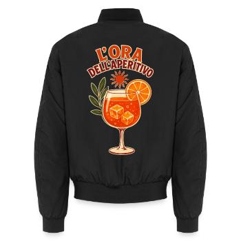 L'Ora dell'Aperitivo - Italienischer Sommer - Unisex Bomberjacke - Schwarz - Hinten - AI Model Male 185 light (185cm)