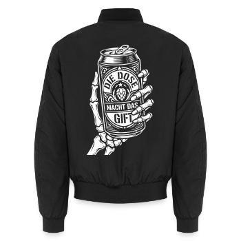 Bier - Die Dose macht das Gift | Wortspiel - Unisex Bomberjacke - Schwarz - Hinten - AI Model Male 185 light (185cm)