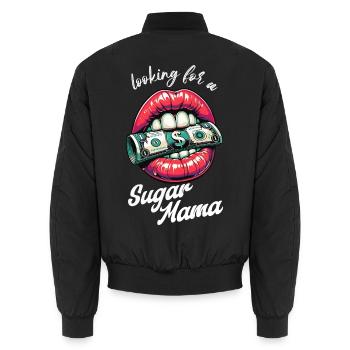 LOOKING FOR A SUGAR MAMA - Unisex Bomberjacke - Schwarz - Hinten - AI Model Male 185 light (185cm)