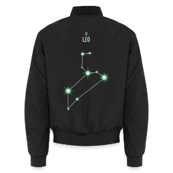 Löwe-Tierkreiszeichen Sternbild Pastellgrün - Unisex Bomberjacke - Schwarz - Hinten - AI Model Male 185 light (185cm)