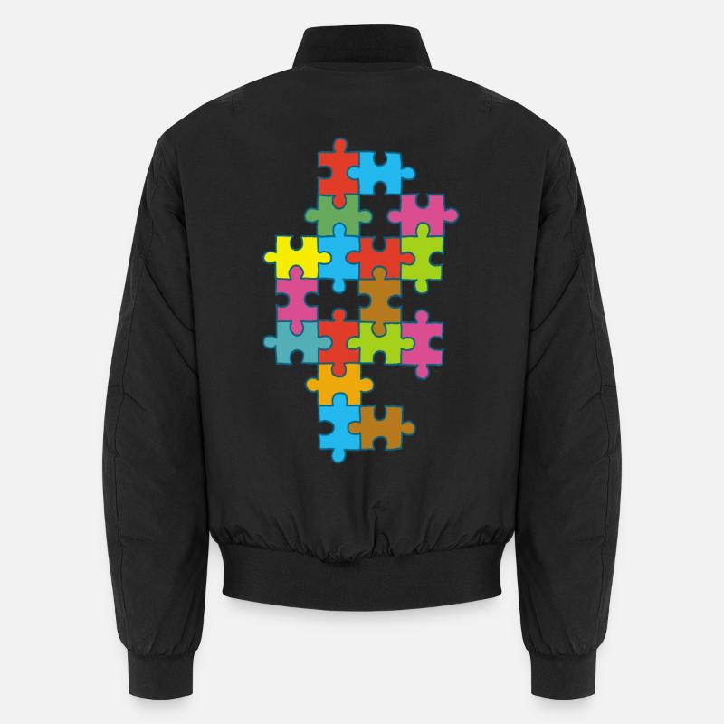 Multicolored incomplete puzzle Unisex Bomber Jacket