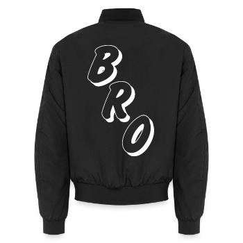 Bro Buddy, Petit ami/Petite amie - Bomber unisexe - noir - Dos - AI Model Male 185 light (185cm)