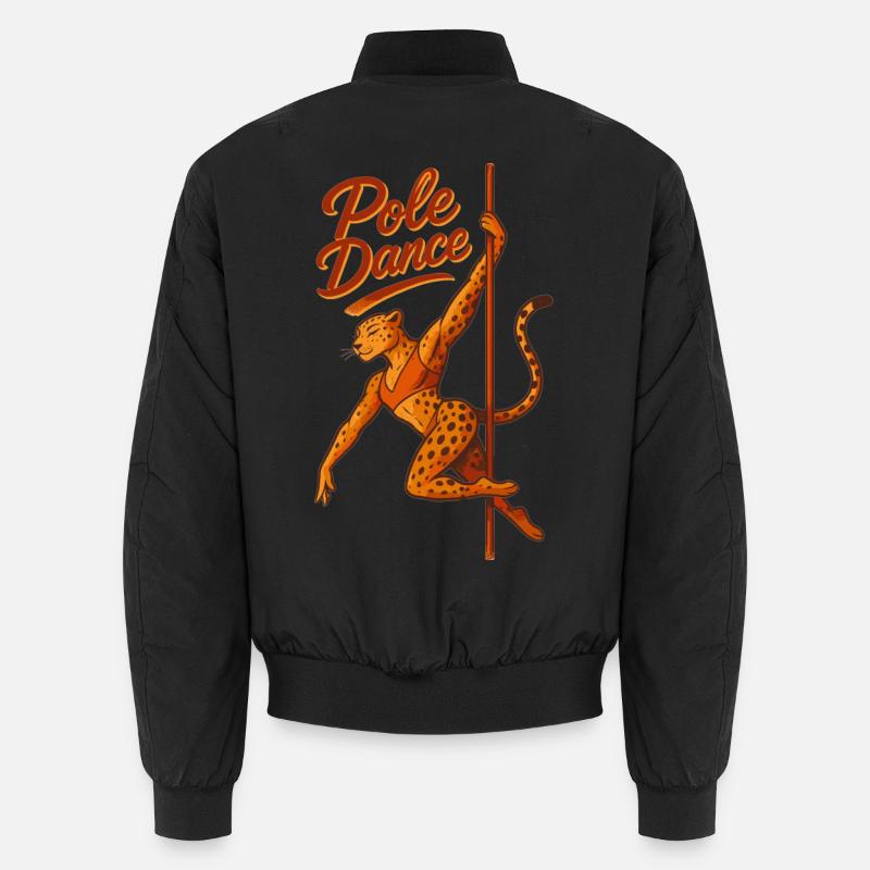 Pole Dance Leopardin Poledancerin Geschenk - Unisex Bomberjacke - Schwarz