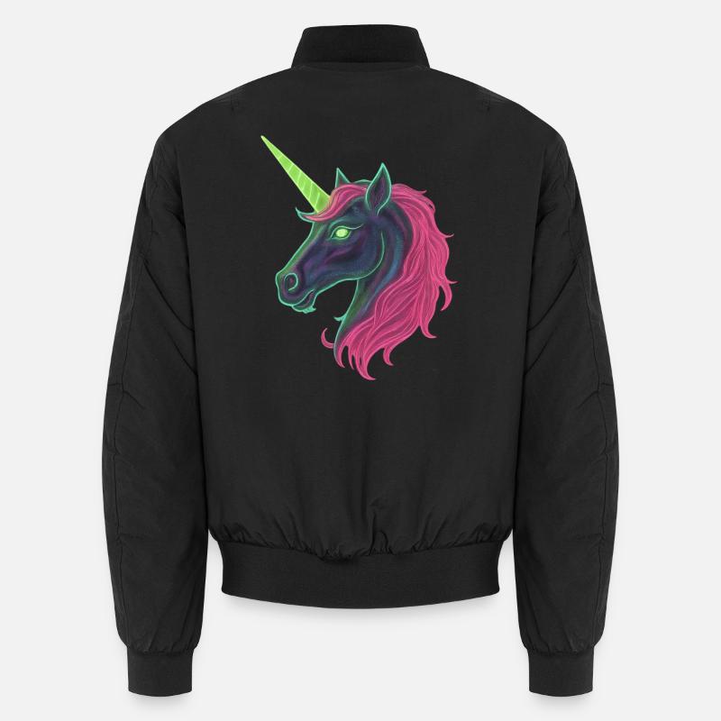 Neon-Einhorn Unicorn Unisex Bomberjacke