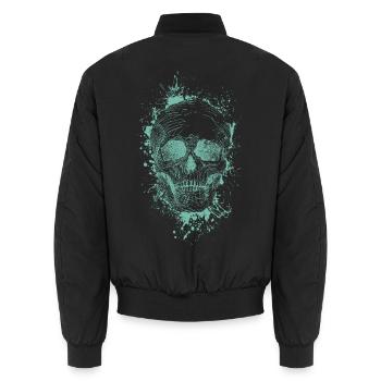 Schädel - Unisex Bomberjacke - Schwarz - Hinten - AI Model Male 185 light (185cm)