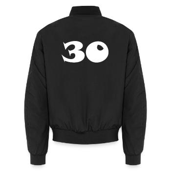 30 - Unisex Bomberjacke - Schwarz - Hinten - AI Model Male 185 light (185cm)