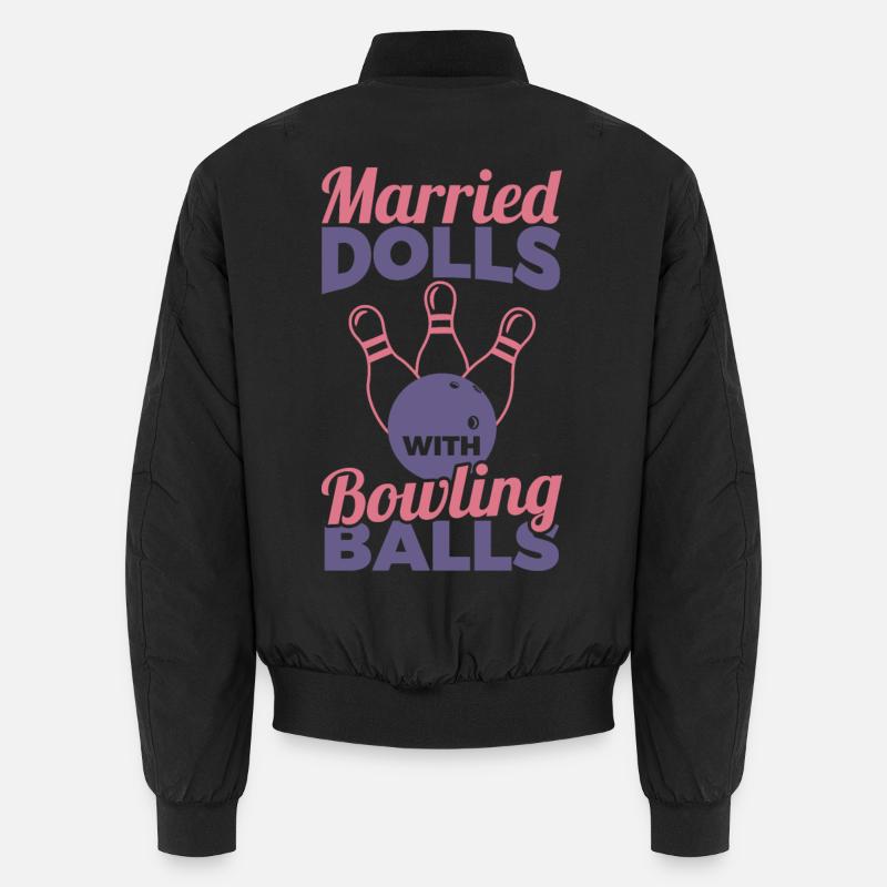 Married Dolls With Bowling Balls - Unisex Bomberjacke - Schwarz