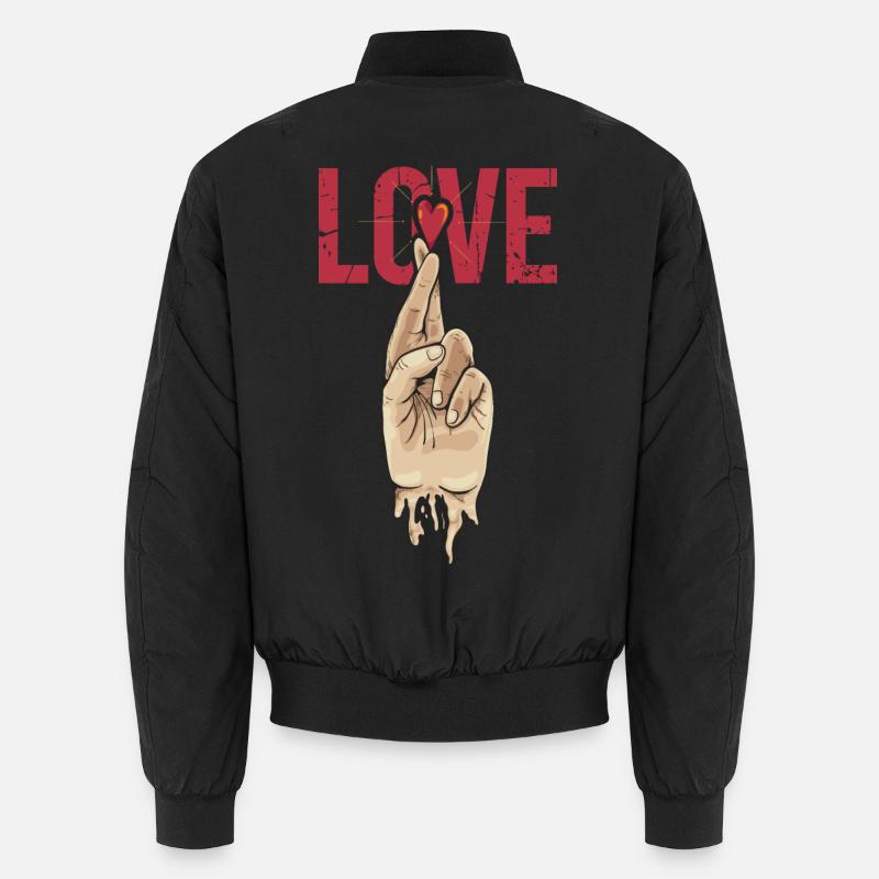 Zeichen der Liebe - Unisex Bomberjacke - Schwarz