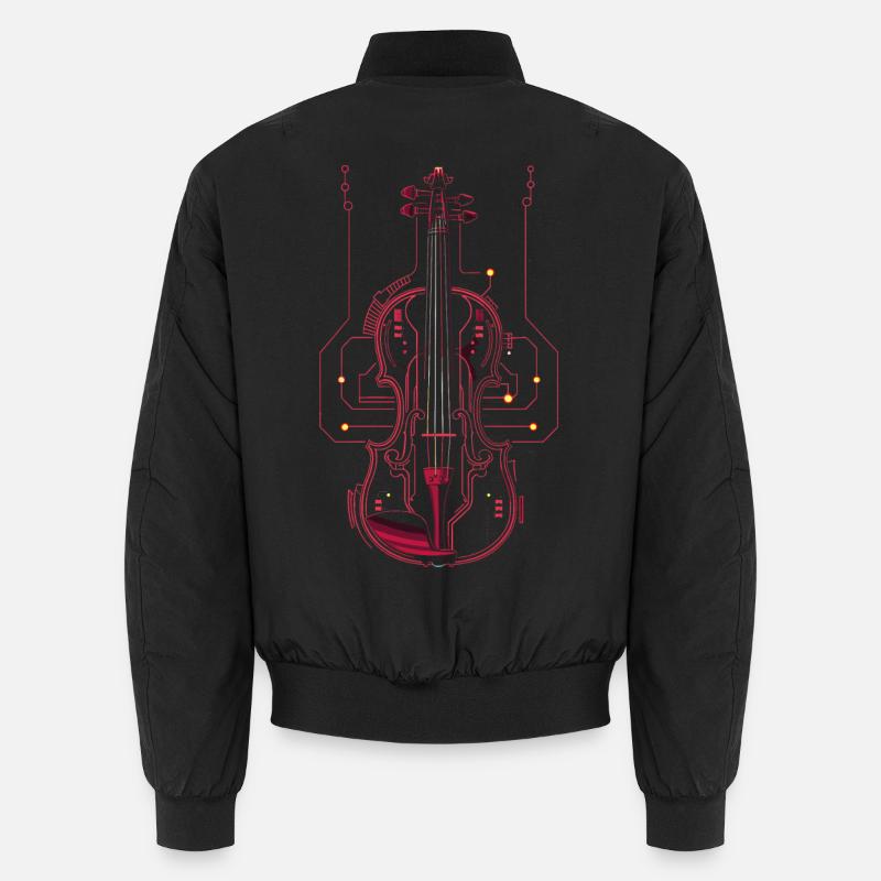 Violin Drawing - Unisex Bomber Jacket - black