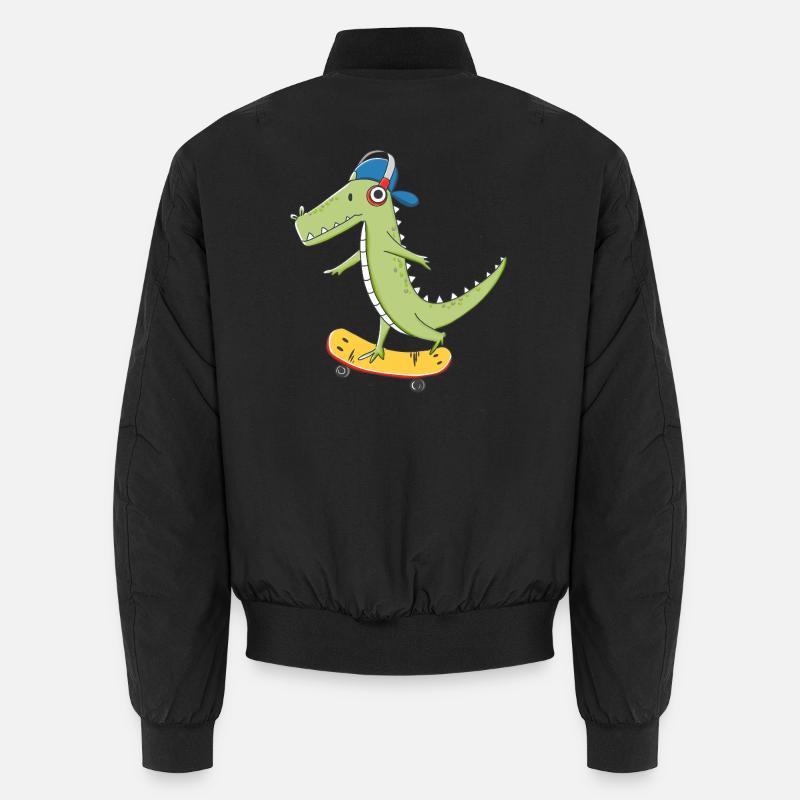 cooles Skater KROKO - Unisex Bomberjacke - Schwarz