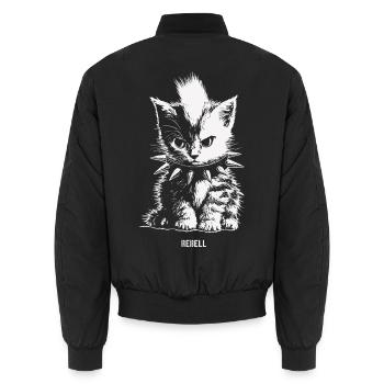 Rebell Kitten - Unisex Bomberjacke - Schwarz - Hinten - AI Model Male 185 light (185cm)