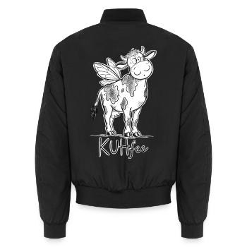 Kuhfee Kuh Fee Wortspiel Bauernhof Fantasy Humor - Unisex Bomberjacke - Schwarz - Hinten - AI Model Male 185 light (185cm)