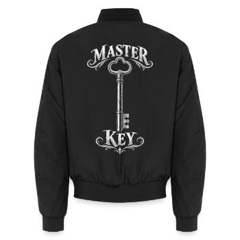 Generalschlüssel  - Unisex Bomberjacke - Schwarz - Hinten - AI Model Male 185 light (185cm)