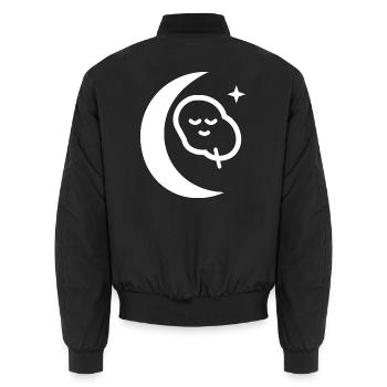 Mondbeschienener Schlafmond-Symbol - Unisex Bomberjacke - Schwarz - Hinten - AI Model Male 185 light (185cm)