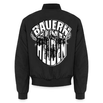 Bauern sind Helden Stier Kuh Viehzucht Held Hof - Unisex Bomberjacke - Schwarz - Hinten - AI Model Male 185 light (185cm)