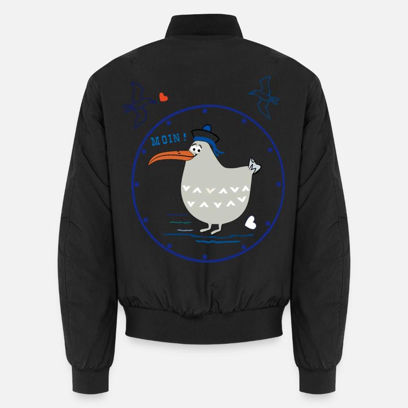Moin, maritim, Möwe Unisex Bomberjacke