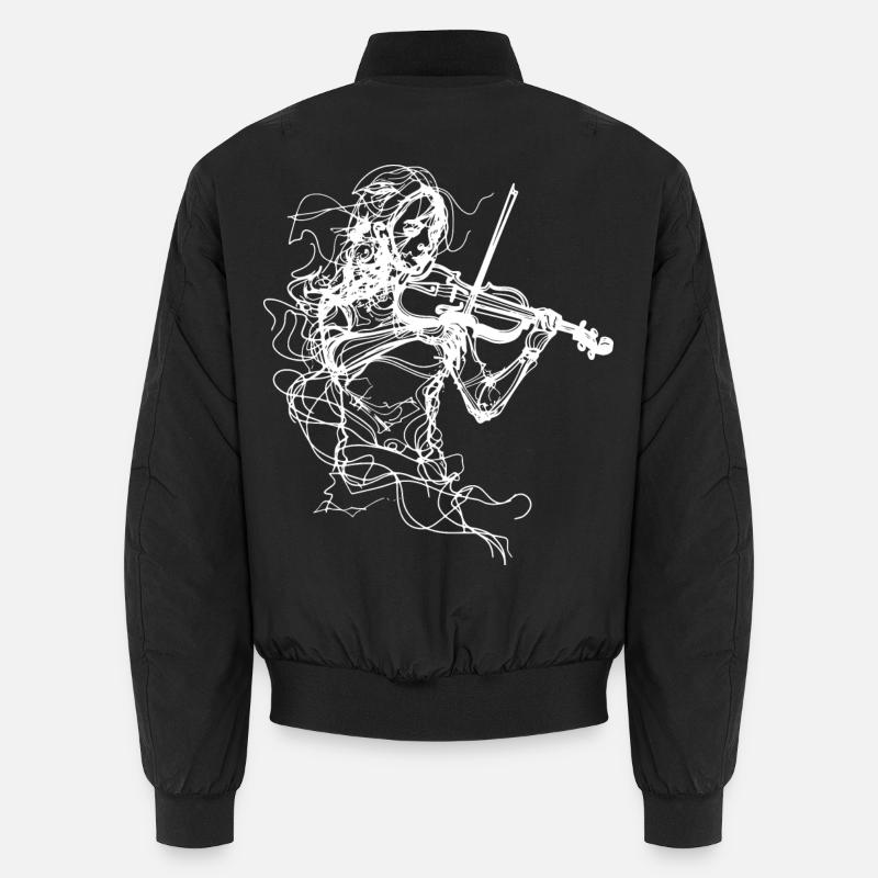 Violinist Line Art Unisex Bomber Jacket
