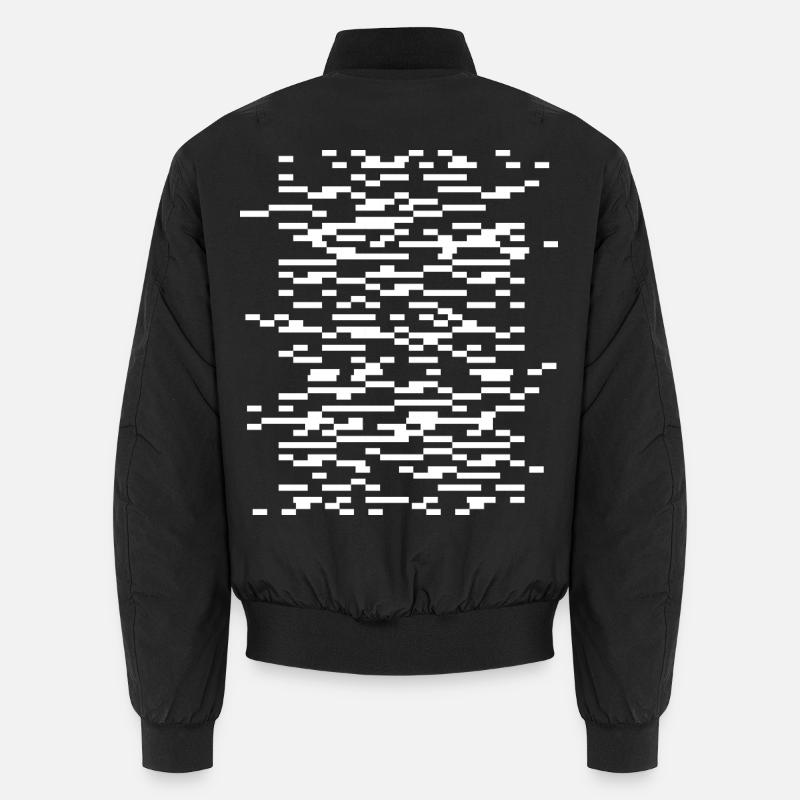 Glitch Waveframes Night Grid - Unisex Bomber Jacket - black