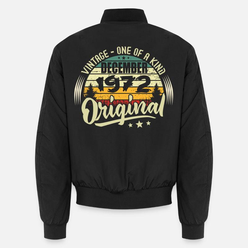 December 1972 - Vintage Authentic December 1972 Unisex Bomber Jacket