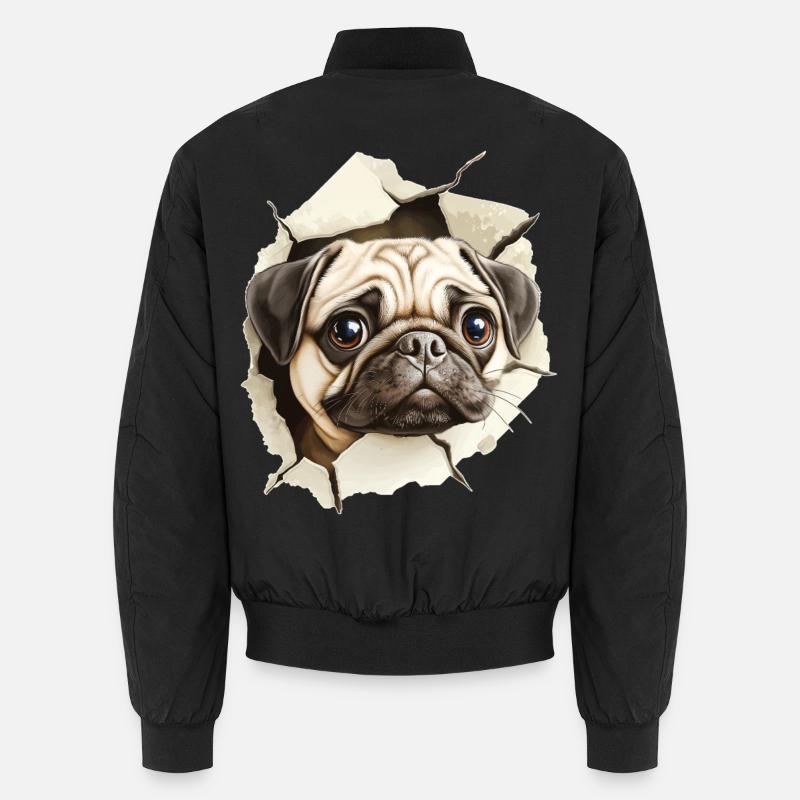 Pug - Unisex Bomber Jacket - black