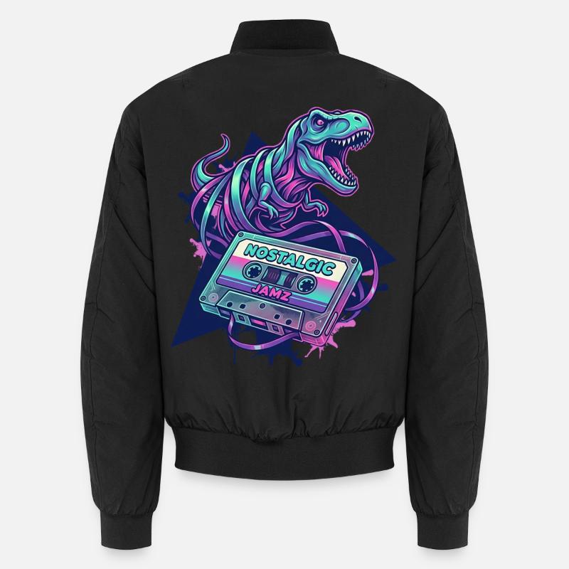 Dinosaurier-Nostalgische Neon-Kassette 80er/90er Unisex Bomberjacke