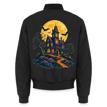 Das Spukhaus auf dem Hügel - Unisex Bomberjacke - Schwarz - Hinten - AI Model Male 185 light (185cm)