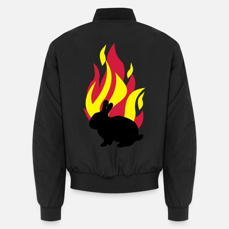 Hase mit Feuer - Unisex Bomberjacke - Schwarz